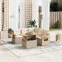 Juego de sofás jardín con cojines 6 pzas ratán sintético beige de , Conjuntos de jardín - Ref: Foro24-3273515, Precio: 484,04...