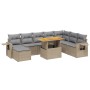 Set de sofás de jardín 9 pzas con cojines ratán sintético beige de , Conjuntos de jardín - Ref: Foro24-3275740, Precio: 576,4...