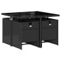 Set de muebles jardín 5 pzas con cojines ratán sintético negro de , Conjuntos de jardín - Ref: Foro24-3210535, Precio: 352,98...
