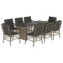 Set comedor jardín 9 pzas y cojines ratán sintético gris de , Conjuntos de jardín - Ref: Foro24-3212061, Precio: 914,07 €, De...