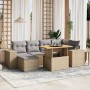 Set sofás de jardín 7 piezas y cojines ratán sintético beige de , Conjuntos de jardín - Ref: Foro24-3275929, Precio: 489,20 €...