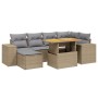 Set sofás de jardín 7 piezas y cojines ratán sintético beige de , Conjuntos de jardín - Ref: Foro24-3275929, Precio: 489,20 €...