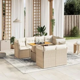 Juego de sofás de jardín con cojines beige 8 pzas ratán PE de , Conjuntos de jardín - Ref: Foro24-3270708, Precio: 592,88 €, ...