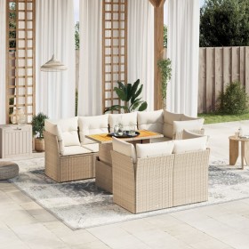 Juego de sofás de jardín con cojines beige 8 pzas ratán PE de , Conjuntos de jardín - Ref: Foro24-3270708, Precio: 572,62 €, ...