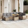 Set de sofás de jardín 9 pzas con cojines ratán sintético beige de , Conjuntos de jardín - Ref: Foro24-3275852, Precio: 582,5...
