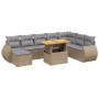 Set de sofás de jardín 9 pzas con cojines ratán sintético beige de , Conjuntos de jardín - Ref: Foro24-3275852, Precio: 582,5...