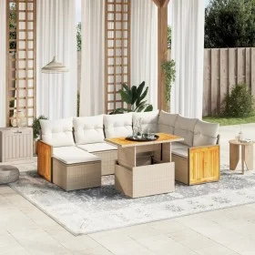 Juego de sofás de jardín con cojines beige 8 pzas ratán PE de , Conjuntos de jardín - Ref: Foro24-3274075, Precio: 555,87 €, ...
