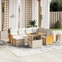Juego de sofás de jardín con cojines beige 8 pzas ratán PE de , Conjuntos de jardín - Ref: Foro24-3274075, Precio: 512,00 €, ...