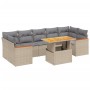 Juego de sofás de jardín con cojines beige 8 pzas ratán PE de , Conjuntos de jardín - Ref: Foro24-3272991, Precio: 550,72 €, ...