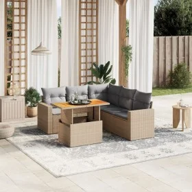 Juego de sofás jardín con cojines 6 pzas ratán sintético beige de , Conjuntos de jardín - Ref: Foro24-3271311, Precio: 422,73...
