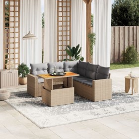 Juego de sofás jardín con cojines 6 pzas ratán sintético beige de , Conjuntos de jardín - Ref: Foro24-3271311, Precio: 424,24...