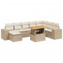 Set de sofás de jardín 9 pzas con cojines ratán sintético beige de , Conjuntos de jardín - Ref: Foro24-3272773, Precio: 620,8...