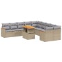 Set de sofás de jardín 11pzas con cojines ratán sintético beige de , Conjuntos de jardín - Ref: Foro24-3273264, Precio: 711,2...