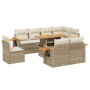 Set de sofás de jardín 9 pzas con cojines ratán sintético beige de , Conjuntos de jardín - Ref: Foro24-3273613, Precio: 746,0...