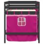 Cama alta para niños con cortinas madera pino rosa 80x200 cm de , Camas y somieres - Ref: Foro24-3283816, Precio: 185,18 €, D...