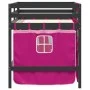High bed for children with pink pine wood curtains 80x200 cm by , Beds and slatted bases - Ref: Foro24-3283816, Price: 182,79...