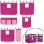 High bed for children with pink pine wood curtains 80x200 cm by , Beds and slatted bases - Ref: Foro24-3283816, Price: 182,79...