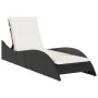 Tumbona con cojín ratán sintético negro 60x205x73 cm by , Loungers - Ref: Foro24-368278, Price: 152,17 €, Discount: %