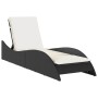Tumbona con cojín ratán sintético negro 60x205x73 cm de , Tumbonas - Ref: Foro24-368278, Precio: 154,99 €, Descuento: %