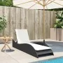 Tumbona con cojín ratán sintético negro 60x205x73 cm by , Loungers - Ref: Foro24-368278, Price: 152,17 €, Discount: %