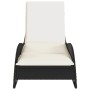 Tumbona con cojín ratán sintético negro 60x205x73 cm de , Tumbonas - Ref: Foro24-368278, Precio: 154,99 €, Descuento: %