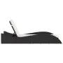 Tumbona con cojín ratán sintético negro 60x205x73 cm by , Loungers - Ref: Foro24-368278, Price: 152,17 €, Discount: %