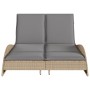 Tumbona con cojines ratán sintético beige 114x205x73 cm de , Tumbonas - Ref: Foro24-368290, Precio: 273,18 €, Descuento: %