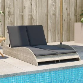 Tumbona con cojines ratán sintético gris claro 114x205x73 cm by , Loungers - Ref: Foro24-368292, Price: 267,19 €, Discount: %