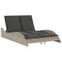 Tumbona con cojines ratán sintético gris claro 114x205x73 cm by , Loungers - Ref: Foro24-368292, Price: 267,19 €, Discount: %