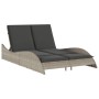 Tumbona con cojines ratán sintético gris claro 114x205x73 cm de , Tumbonas - Ref: Foro24-368292, Precio: 242,52 €, Descuento: %