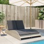 Tumbona con cojines ratán sintético gris claro 114x205x73 cm de , Tumbonas - Ref: Foro24-368292, Precio: 242,52 €, Descuento: %