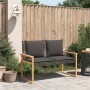 Banco de jardín con cojín ratán sintético negro y madera acacia de , Bancos de jardín - Ref: Foro24-365862, Precio: 101,37 €,...