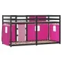 Bunk bed with solid pine wood curtains 90x190 cm by , Beds and slatted bases - Ref: Foro24-3283945, Price: 214,76 €, Discount: %