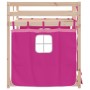 Litera con cortinas madera maciza de pino rosa 90x190 cm de , Camas y somieres - Ref: Foro24-3283939, Precio: 161,64 €, Descu...