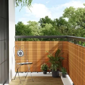 Balkonmarkise aus hellem braunem synthetischem Rattan 500x100 cm von , Zaunpaneele - Ref: Foro24-156273, Preis: 66,44 €, Raba...