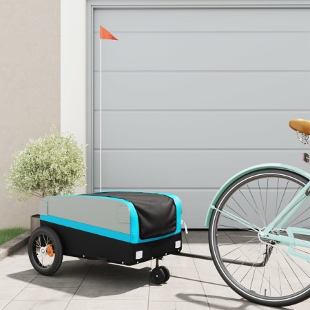 Remolque para bicicleta hierro negro y azul 30 kg de , Remolques para bicicletas - Ref: Foro24-94058, Precio: 85,05 €, Descue...