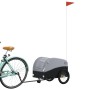 Remolque para bicicleta hierro negro y gris 30 kg de , Remolques para bicicletas - Ref: Foro24-94140, Precio: 98,41 €, Descue...