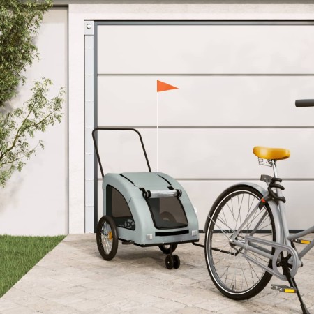 Remolque de bicicleta mascotas hierro tela Oxford gris de , Cochecitos para mascotas - Ref: Foro24-93986, Precio: 123,31 €, D...
