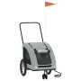 Remolque de bicicleta mascotas hierro tela Oxford gris de , Cochecitos para mascotas - Ref: Foro24-93986, Precio: 123,31 €, D...