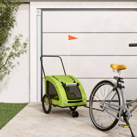 Remolque de bicicleta mascotas hierro tela Oxford verde de , Cochecitos para mascotas - Ref: Foro24-93990, Precio: 123,30 €, ...