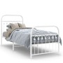 Estructura cama metal con cabecero y pie cama blanca 75x190 cm de , Camas y somieres - Ref: Foro24-376657, Precio: 79,51 €, D...