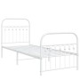 Estructura cama metal con cabecero y pie cama blanca 75x190 cm de , Camas y somieres - Ref: Foro24-376657, Precio: 79,51 €, D...