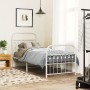 Estructura cama metal con cabecero y pie cama blanca 75x190 cm de , Camas y somieres - Ref: Foro24-376657, Precio: 79,51 €, D...