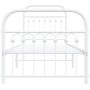 Estructura cama metal con cabecero y pie cama blanca 75x190 cm de , Camas y somieres - Ref: Foro24-376657, Precio: 79,51 €, D...
