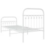 Estructura cama metal con cabecero y pie cama blanca 75x190 cm de , Camas y somieres - Ref: Foro24-376657, Precio: 79,51 €, D...