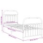 Estructura cama metal con cabecero y pie cama blanca 75x190 cm de , Camas y somieres - Ref: Foro24-376657, Precio: 79,51 €, D...