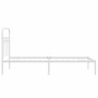Estructura de cama de metal con cabecero blanco 90x190 cm de , Camas y somieres - Ref: Foro24-376641, Precio: 80,45 €, Descue...