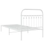 Estructura de cama de metal con cabecero blanco 90x190 cm de , Camas y somieres - Ref: Foro24-376641, Precio: 80,45 €, Descue...