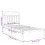 Estructura de cama de metal con cabecero blanco 90x190 cm de , Camas y somieres - Ref: Foro24-376641, Precio: 80,45 €, Descue...
