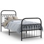 Estructura de cama con cabecero y estribo metal negro 75x190 cm de , Camas y somieres - Ref: Foro24-376608, Precio: 71,87 €, ...